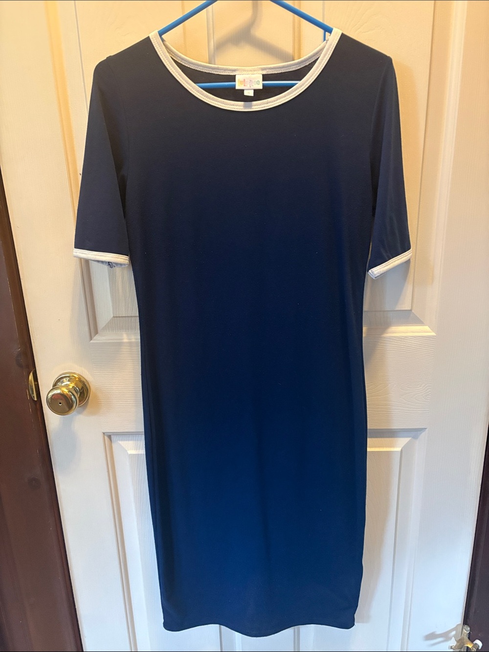 Lularoe Julia Dress-Navy with White Trim sz small